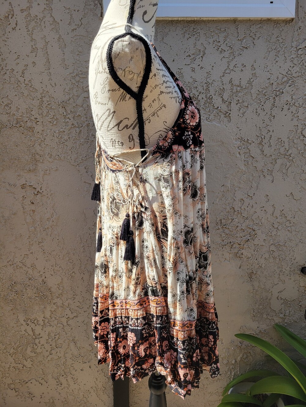 Free People Casablanca Halter Slip Dress Boho Festival Hippie Backless Size XS - Picture 5 of 11